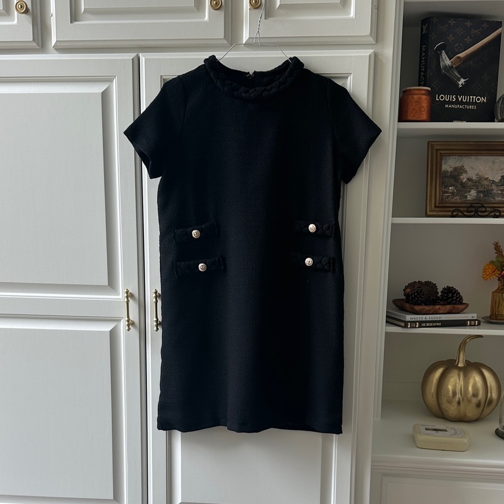 Black Dress with Button Details